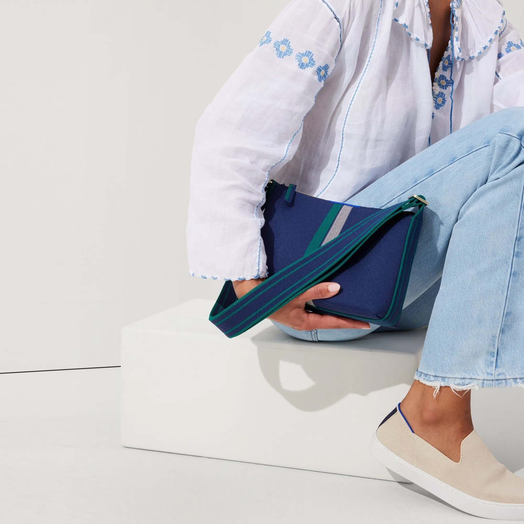 Rothy's Crossbody & Belt Bags^The Casual Crossbody Ivy Stripe
