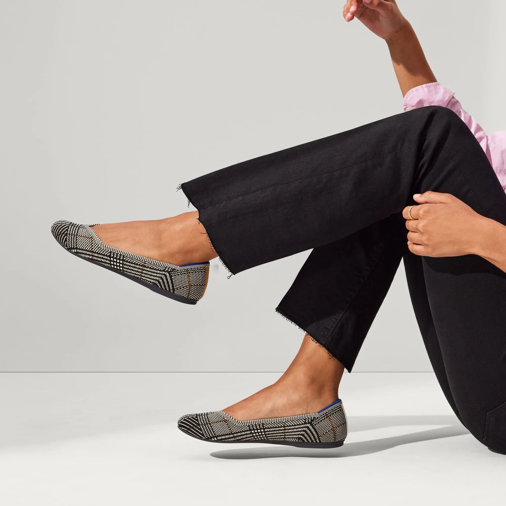 Rothy's The Flat^The Flat Black Glen Plaid