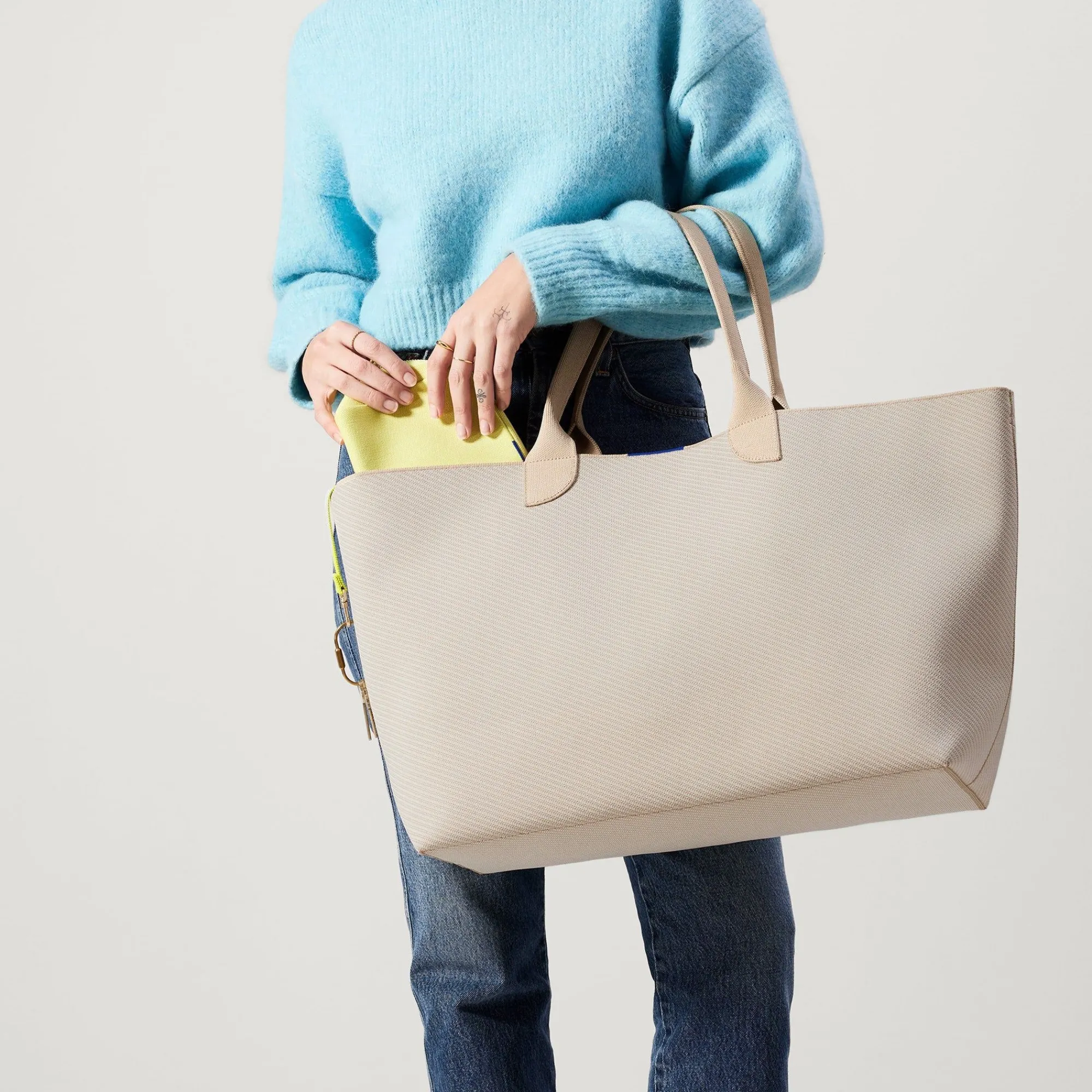 Rothy's Totes^The Lightweight Mega Tote Chai Twill