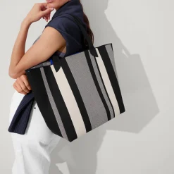 Rothy's Totes^The Lightweight Tote Ivory Rugby Stripe