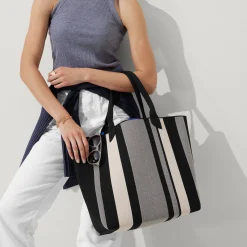 Rothy's Totes^The Lightweight Tote Ivory Rugby Stripe