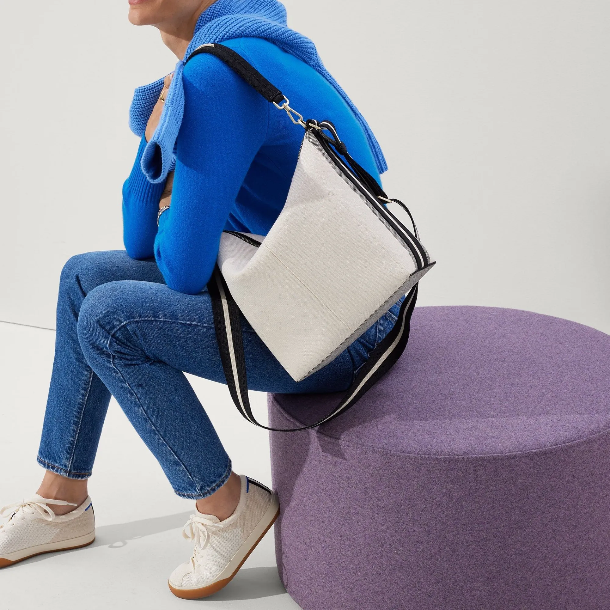 Rothy's Handbags^The Mini Zip Bucket Ivory And Black