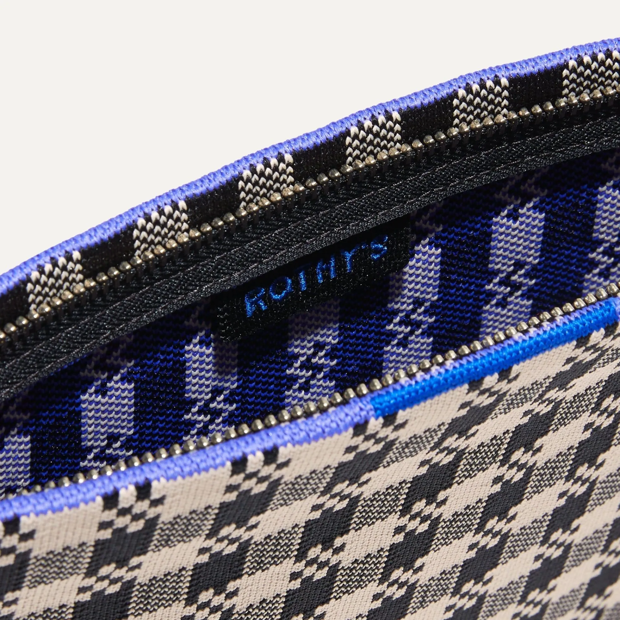 Rothy's Clutches & Pouches^The Wristlet Black And Canvas Gingham