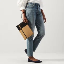 Rothy's Clutches & Pouches^The Wristlet Camel And Black